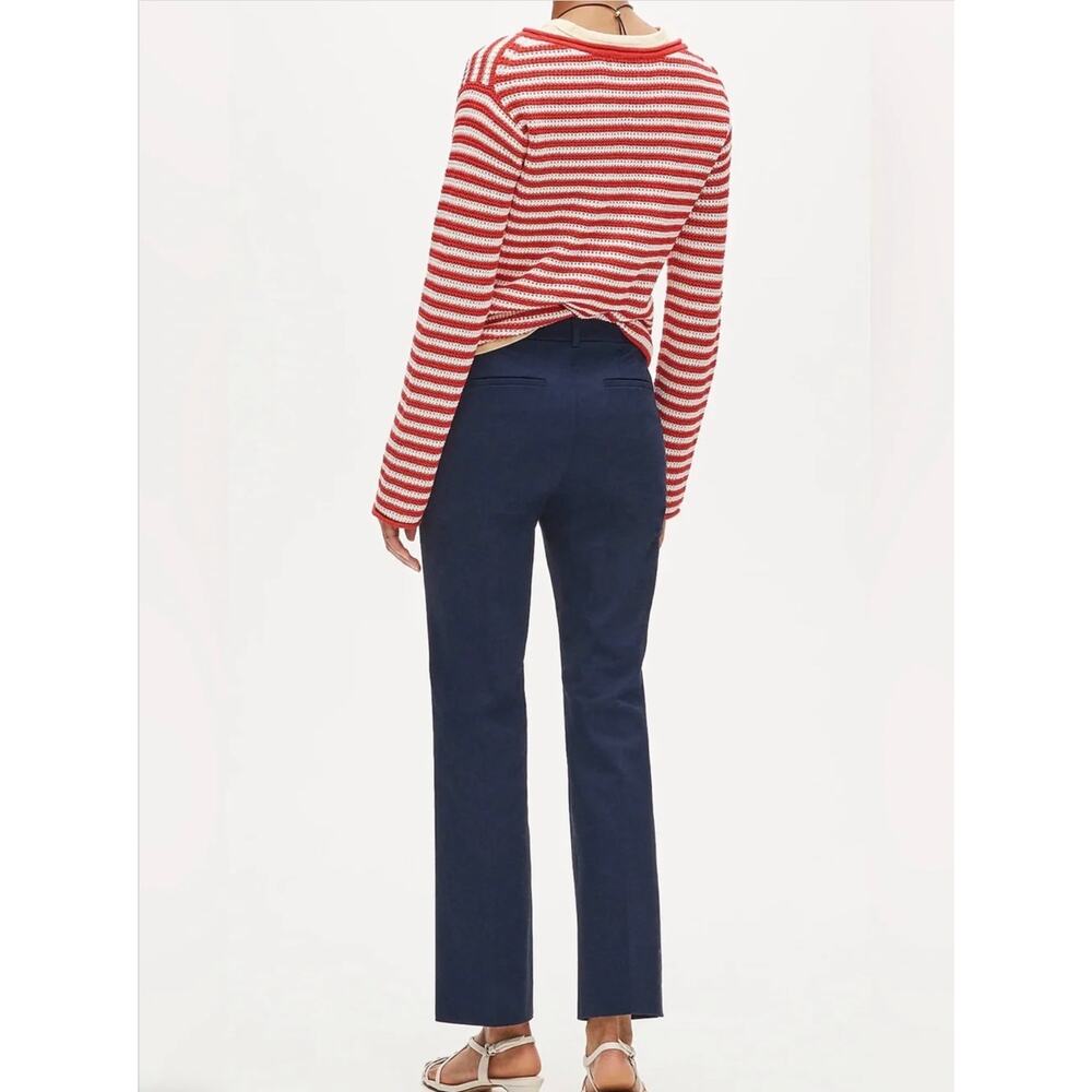 J Crew Kaya Pants 8 Navy Blue Sateen NWT CS275 Trousers Ankle Career Academia - Picture 3 of 6